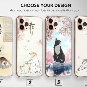 Serene Japanese Ink Wash Cat Art Phone Case Cover for iPhone 17 Pro Max 16 15 Plus 14 13 Mini SE Samsung S25 S24 S23 Google Pixel 10 9