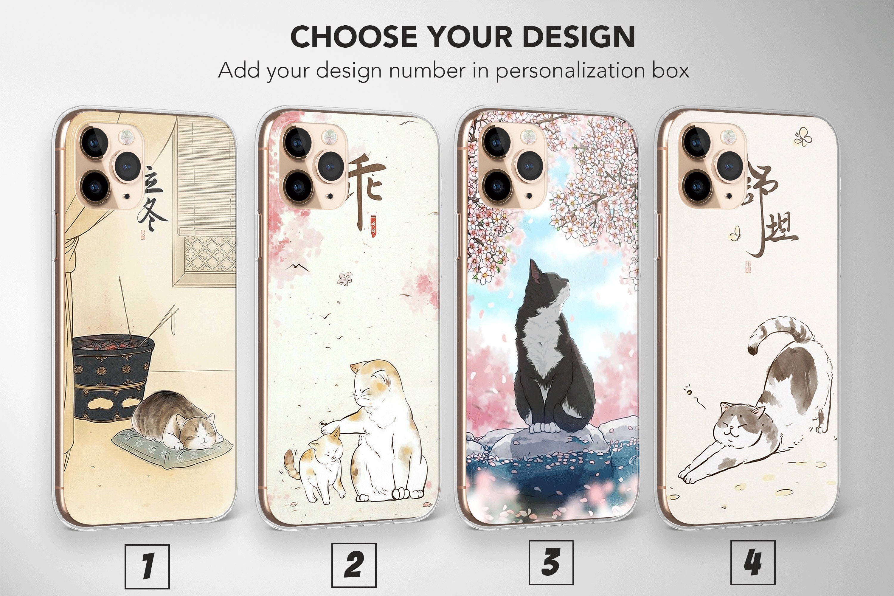 Japanese Cats Phone Case Aesthetic Cute Cover for iPhone 16
