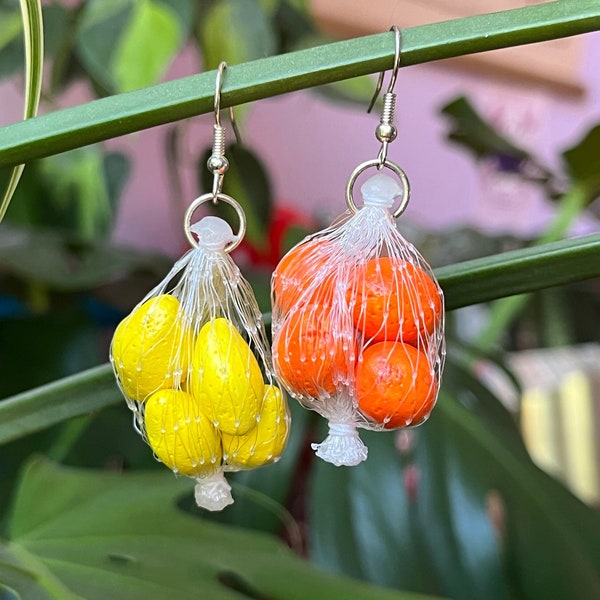 Market Fruits in Bags Earrings