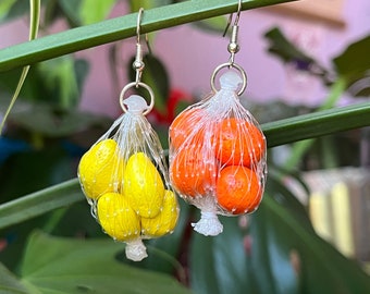 Market Fruits in Bags Earrings