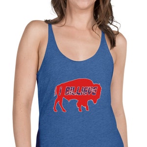 Buffalo Bills Women&#39;s Racerback Tank Buffalo Football Tank Top | Billieve | Graphic Tank | Printed | Premium Tank Top