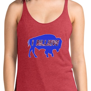 Buffalo Bills Women&#39;s Racerback Tank Buffalo Football Tank Top | Billieve | Graphic Tank | Printed | Premium Tank Top