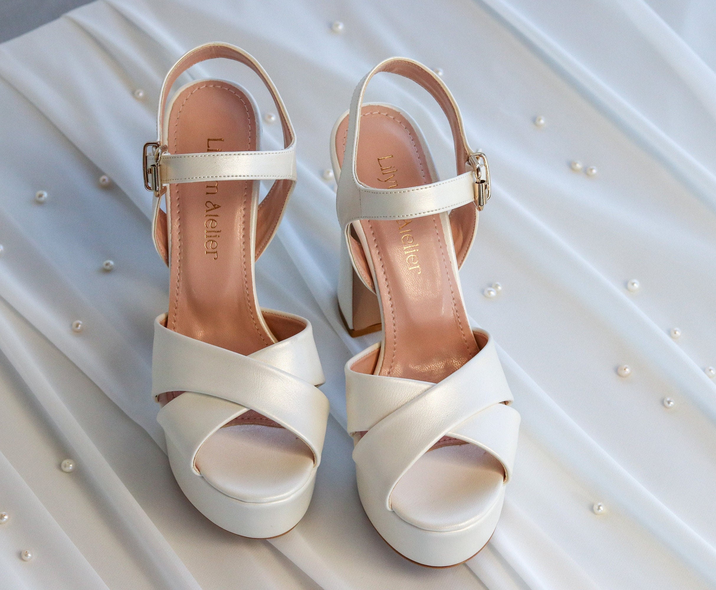 Madden Girl Womens Oakland Slingback Sandal Platform Heels Shoes Ivory  Glitter 7 | eBay