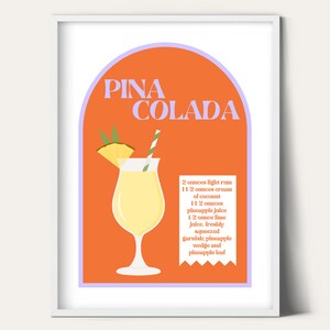 Pina Colada Cocktail Drink, Bar Posters-Digital File