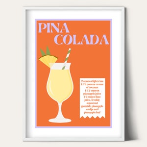 Pina Colada Cocktail Drink, Bar Posters-Digital File