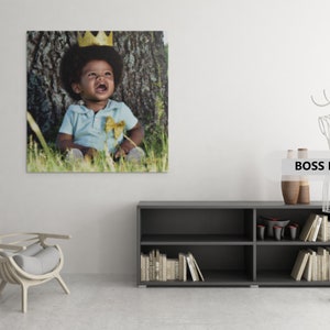 Boss Baby, Cute Black Baby Boy, Baby Boy, Newborn, King, Black Boy, Black Prince, wall art, Melanin reading, Natural hair, art print