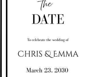 Minimalistic Save the Date Template (5x7)