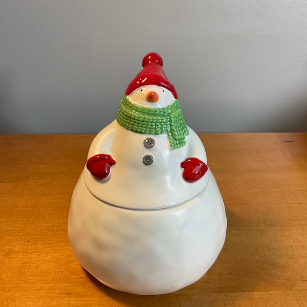 Snowman Cookie Jar - Etsy