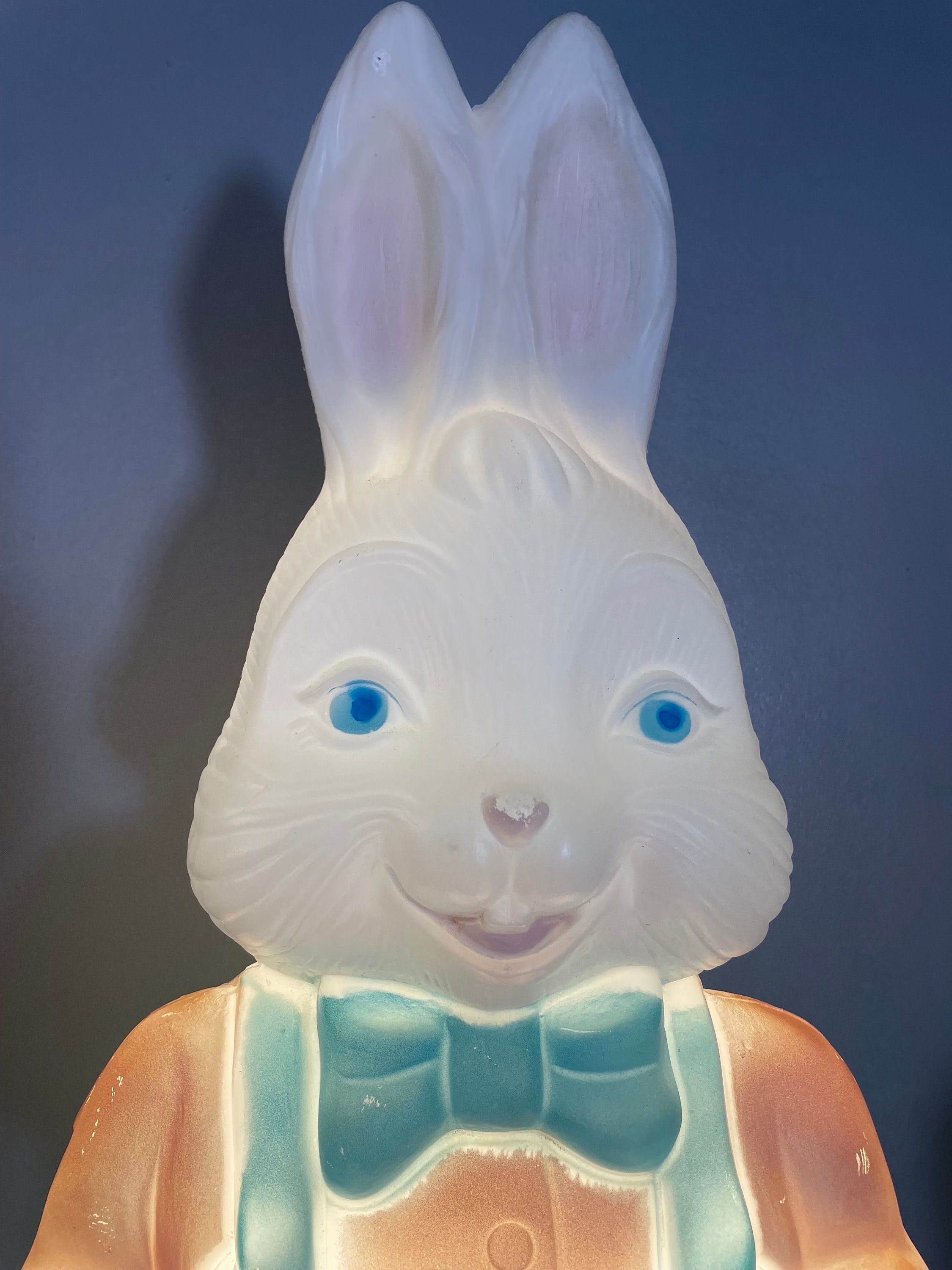 Vintage Easter Bunny Blow Mold boy Etsy