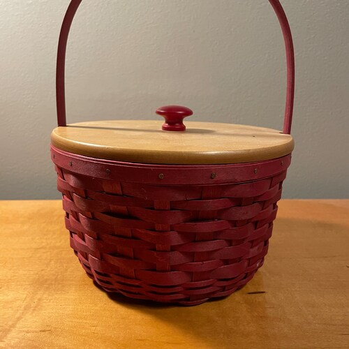 Longaberger Candy Cane Garters and Basket Liner Etsy