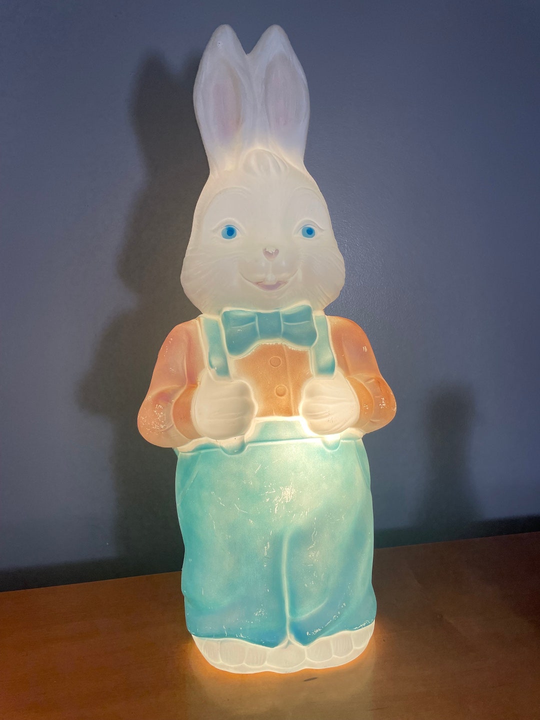 Vintage Easter Bunny Blow Mold boy Etsy