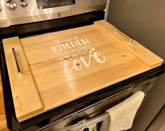 Wooden Stove Top Cover - Custom / Personalized | Noodle Board | Rustic Stove Cover | Modern Farmhouse | Wedding Gift