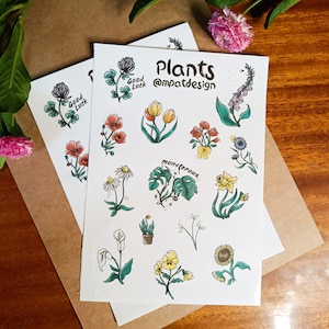 Feuille d’autocollants de plantes