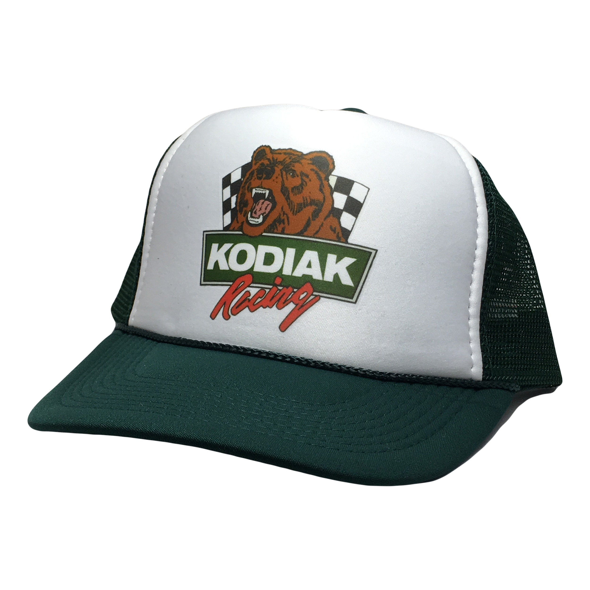 Kodiak Racing Trucker Hat Mesh Hat Vintage Snapback Hat Dark Green