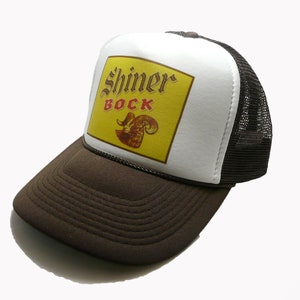 Shiner Rock Beer Trucker Hat Mesh Hat Vintage Snapback Hat Brown