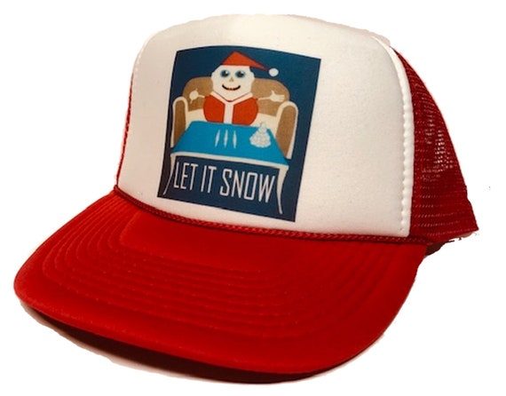 Let It Snow Trucker Hat Mesh Hat Vintage Snapback… - image 1