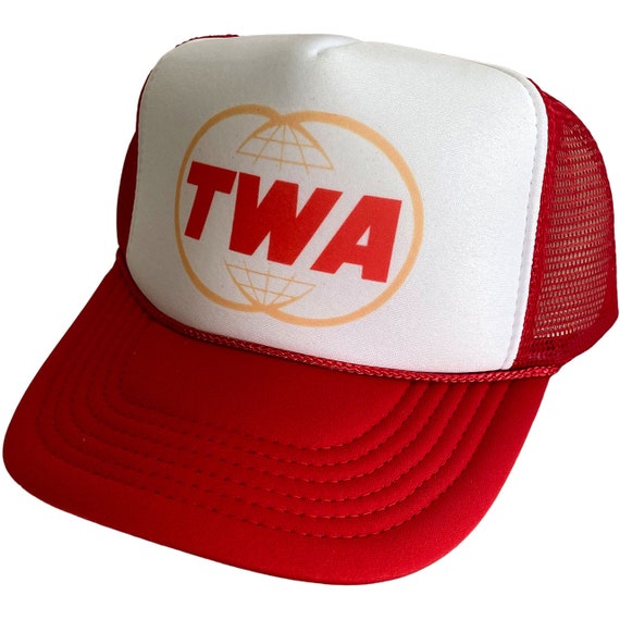 Trans World Airlines Trucker Hat Mesh Hat Vintage Snapback Hat Red