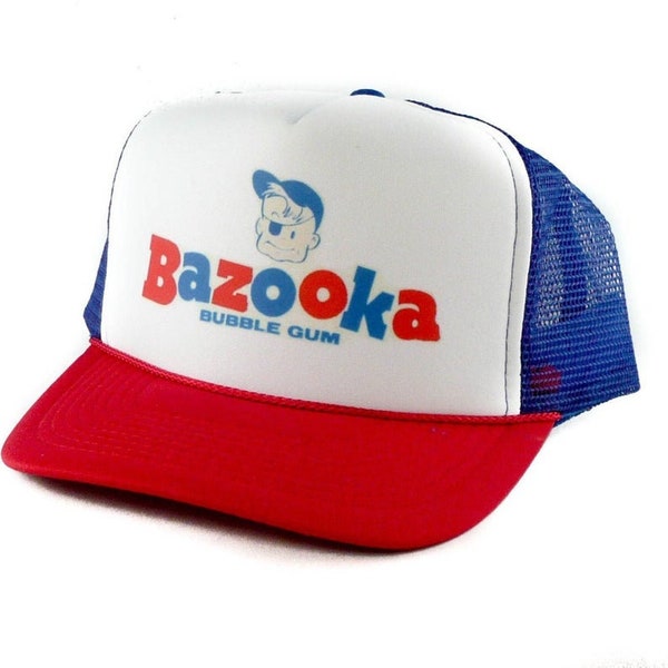 Bazooka Joe Trucker Hat Mesh Hat vintage Snapback Hat Rouge/Bleu