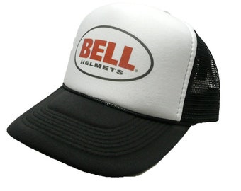 Bell Helmets Trucker Hat Mesh Hat Vintage Snapback Hat Black