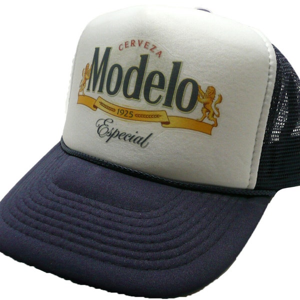 Modelo Beer Trucker Hat Mesh Hat Vintage Snapback Hat Navy Blue