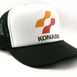 Konami Trucker Hat Mesh Hat Vintage Snapback Hat Black