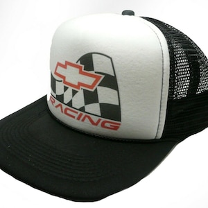 Casquette trucker Chevrolet Racing Casquette en maille snapback vintage Noir