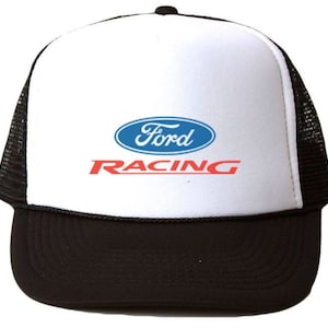 Ford Racing Trucker Hat Mesh Hat Vintage Snapback Hat Black