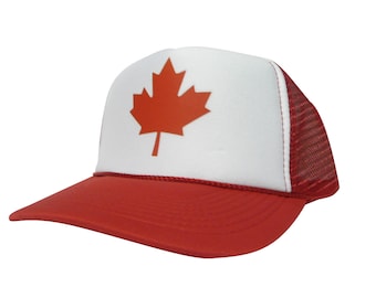 Canada Trucker Hat Mesh Hat Vintage Snapback Hat Red