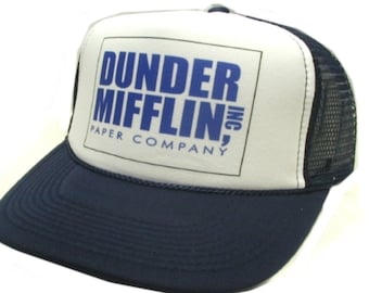 Dunder Mifflin The Office Trucker Hat Mesh Hat Vintage Snapback Hat Black