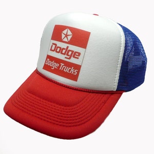 Dodge Trucks Trucker Hat Mesh Hat Vintage Snapback Hat Red/Blue