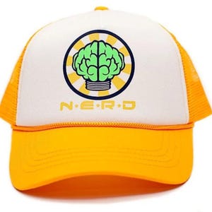 Rare authentic vintage 2001 NERD Pharrell yellow trucker hat
