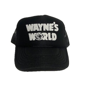 Wayne's World Trucker Hat Netzhut Vintage Snapback Halloween Kostüm Hut Schwarz