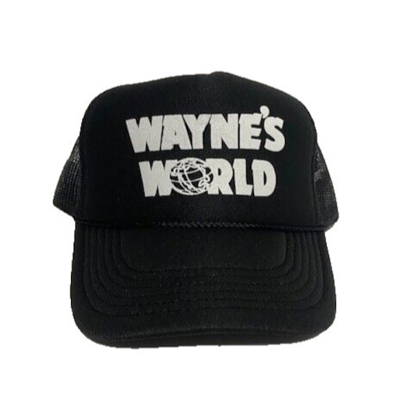 Wayne's World Trucker Hat Mesh Hat Vintage Snapback Halloween Costume Hat Black