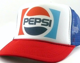 Pepsi Trucker Hat Mesh Hat Vintage Snapback Hat Red/Blue