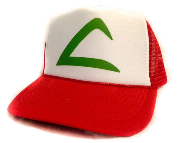 Pokémon Ash Ketchum Trucker Hat - Adjustable, Red, For Cosplay & Halloween