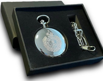 Engraved Royal Engineers Pocket Watch: Silver Military Gift