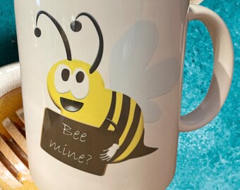 Valentines Day Gifts, Bee Mine, Cute Gifts, Customised Gifts For, Wife, Boyfriend, Girlfriend, Husband, Novelty Mug, Anniversary, 11oz Cup