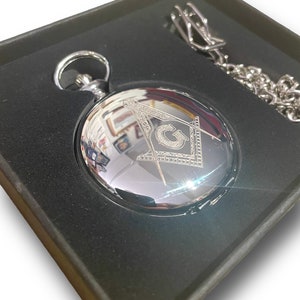 Reloj de bolsillo masónico Full Hunter Reloj masónico Masonería Masones de Londres Albert Chain 33 grados Reloj de bolsillo de la Hermandad de la Logia Masónica