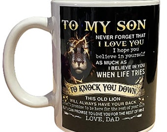 Gifts For Son From Dad, To My Son, Gifts From Dad, Sons Mug, Proud, Strong, Self Belief, Mug For Son, Christmas, Gifts, Gift For Son, Dad