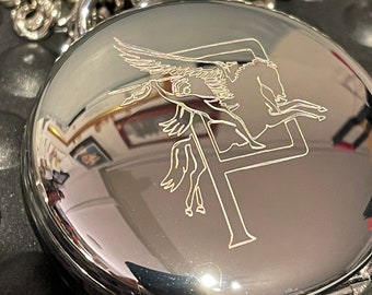 Engraved Military Pocket Watch: Silver Finish, Parachute Regiment