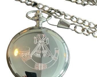Light Infantry Cap Badge Pocket Watch: Engraved Military Memorabilia
