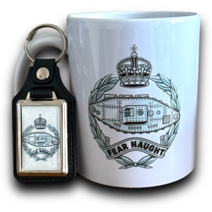 RTR Cap Badge, RTR Kings Crown, Royal Tank Regiment Gift Set, Military Mug, RTR Mug, Royal Tank Regiment  Keyring,  Gifts, Cap Badges