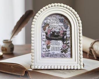Tristan and Isolde Framed Quilt: Christopher Marlowe Poem, Romantic Decor (5x7in