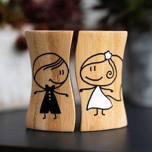 Personalized Salt & Pepper Shakers perfect wedding gift image 1