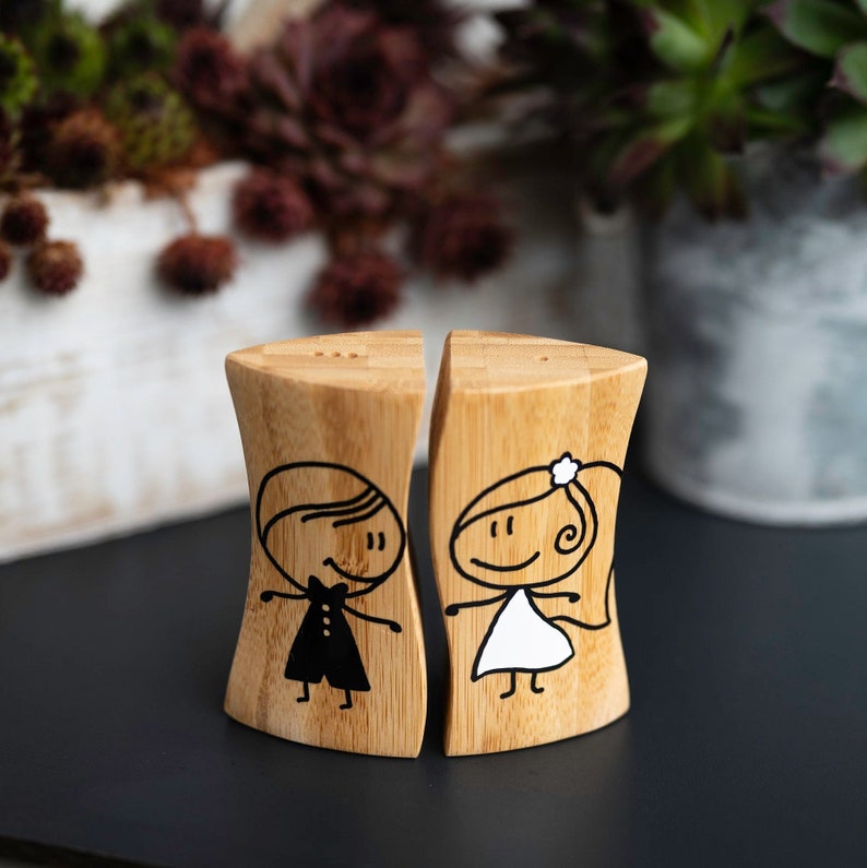 Personalized Salt & Pepper Shakers perfect wedding gift image 4