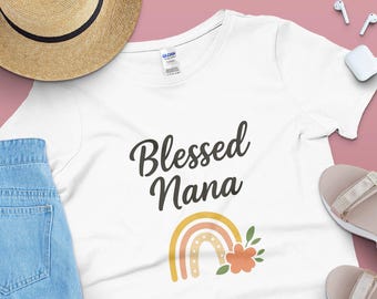 Blessed Nana SVG / Boho Rainbow Mom PNG / Design a sublimazione per la festa della mamma / Download digitale per Cricut e Silhouette / Arte della mamma stampabile /