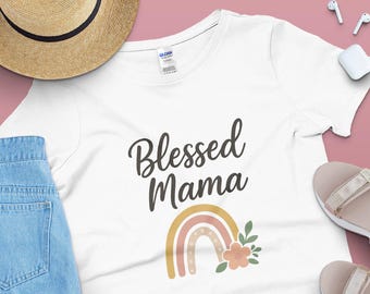 Gesegnete Mama SVG | Boho Regenbogen Mama PNG | Muttertag Sublimations Design | Digitaler Download für Cricut & Silhouette | Druckbare Kunst Mom |