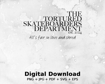 Gefolterte Skateboarder-Abteilung Png-Svg, Skateboarder-Abteilung Svg, lustige Skater-Grafik, digitale Png-Svg-Eps Pdf Jpg, All's Fair-Svg