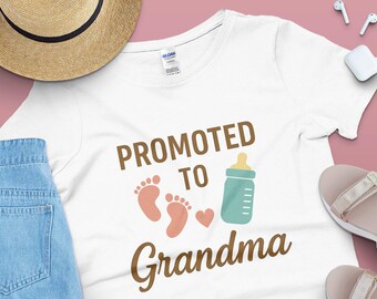 Befördert zu Oma SVG PNG | Neues Oma Shirt Design | Schwangerschaft enthüllen Cricut SVG | Geburtsgeschenk Digital | Muttertag