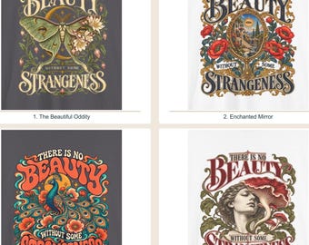 There Is No Beauty Without Some Strangeness Shirt, Surreal Art Tee, Four Designs to Choose From